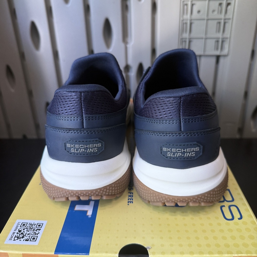 Skechers Shoes Mens 11.5 Navy Blue Meroe Alden Slip On Goodyear Soles 205467/NVY - Picture 7 of 9